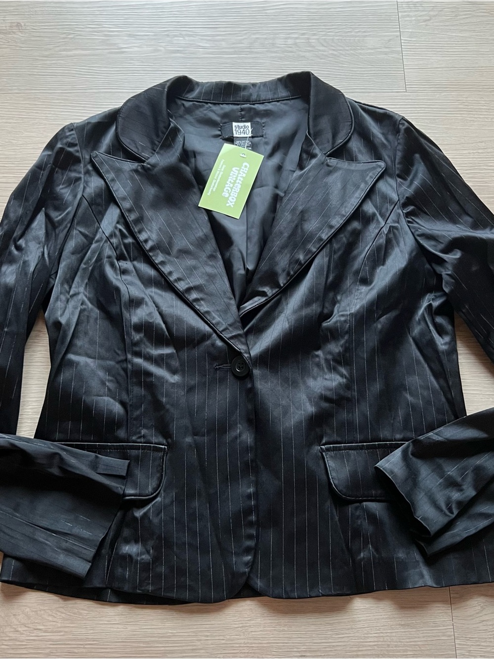 Studio 1940 Black Pinstripe Women's Blazer
